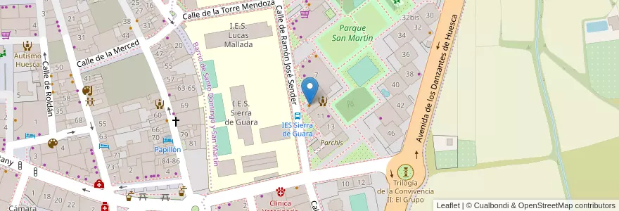 Mapa de ubicacion de Ramón J. Sender en إسبانيا, أرغون, وشقة, Hoya De Huesca / Plana De Uesca, وشقة.