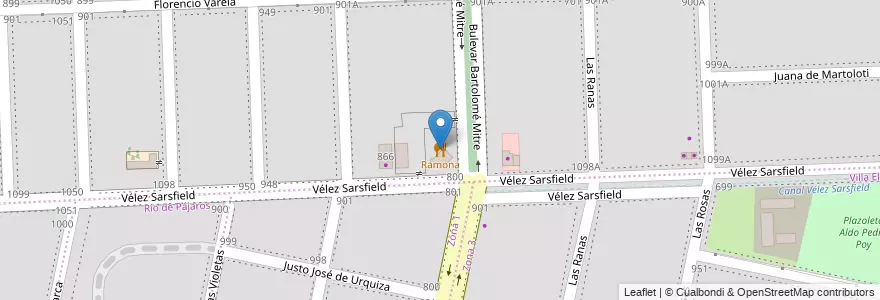 Mapa de ubicacion de Ramona en アルゼンチン, サンタフェ州, Departamento Rosario, Municipio De Funes, Funes.
