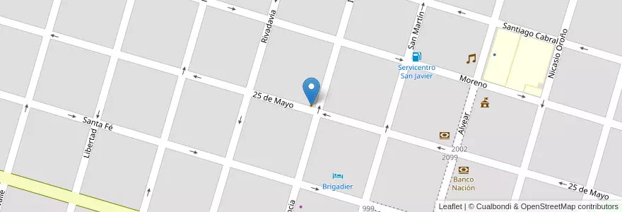 Mapa de ubicacion de Ramos en Argentina, Santa Fe, Departamento San Javier, Municipio De San Javier.