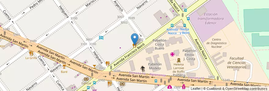 Mapa de ubicacion de Rancho In, Agronomia en آرژانتین, Ciudad Autónoma De Buenos Aires, Buenos Aires, Comuna 11.