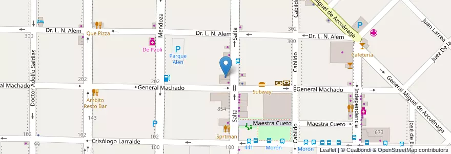 Mapa de ubicacion de Randstad en アルゼンチン, ブエノスアイレス州, Partido De Morón, Morón.