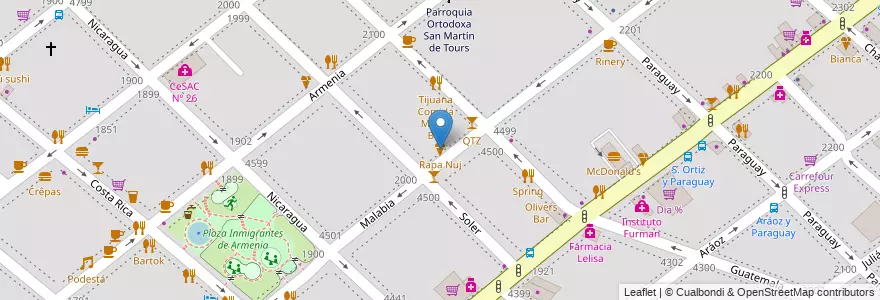 Mapa de ubicacion de Rapa Nui, Palermo en Argentina, Ciudad Autónoma De Buenos Aires, Buenos Aires, Comuna 14.
