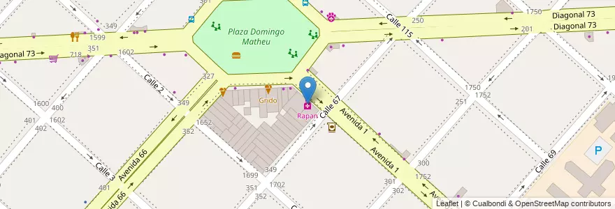 Mapa de ubicacion de Rapan, Casco Urbano en Argentinien, Provinz Buenos Aires, Partido De La Plata, La Plata.