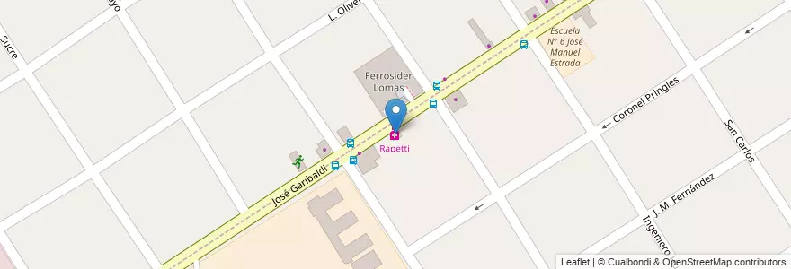 Mapa de ubicacion de Rapetti en Argentina, Buenos Aires, Partido De Lomas De Zamora, Temperley.