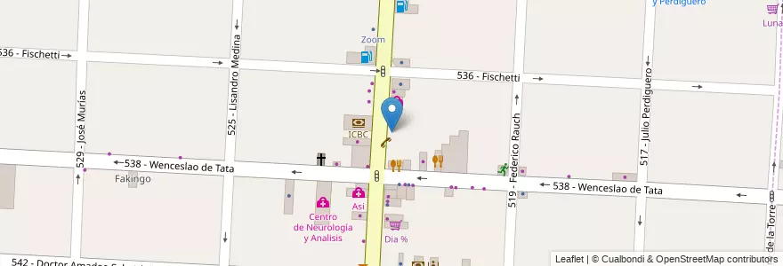 Mapa de ubicacion de RapiPago en Arjantin, Buenos Aires, Partido De Tres De Febrero, Caseros.