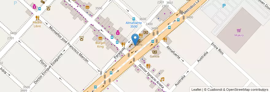 Mapa de ubicacion de Rapipago en Argentina, Buenos Aires, Partido De La Matanza, San Justo.