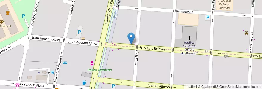 Mapa de ubicacion de RapiPago en Аргентина, Чили, Мендоса, Departamento Capital, Ciudad De Mendoza.