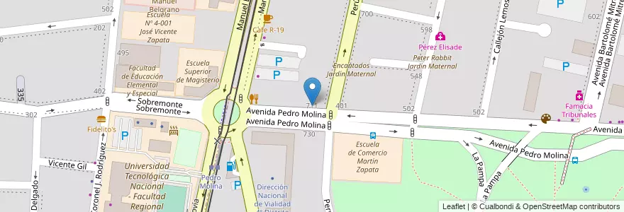 Mapa de ubicacion de RapiPago en Arjantin, Şili, Mendoza, Departamento Capital, Sección 2ª Barrio Cívico, Ciudad De Mendoza.