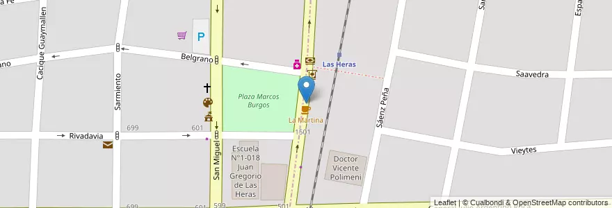 Mapa de ubicacion de Rapipago en Argentinien, Chile, Mendoza, Departamento Las Heras.