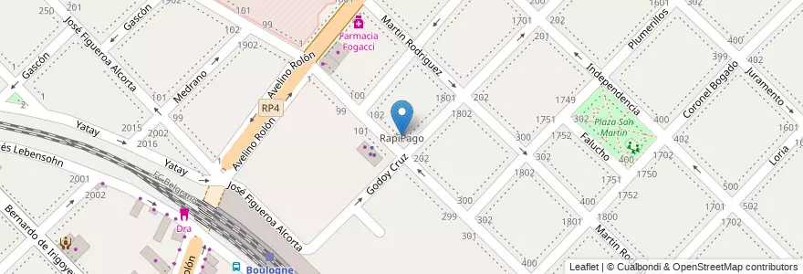 Mapa de ubicacion de RapiPago en Arjantin, Buenos Aires, Partido De San Isidro, Boulogne Sur Mer.