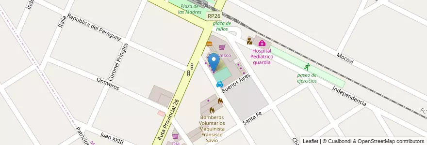Mapa de ubicacion de rapipago en アルゼンチン, ブエノスアイレス州, Partido De Escobar, Maquinista Savio.