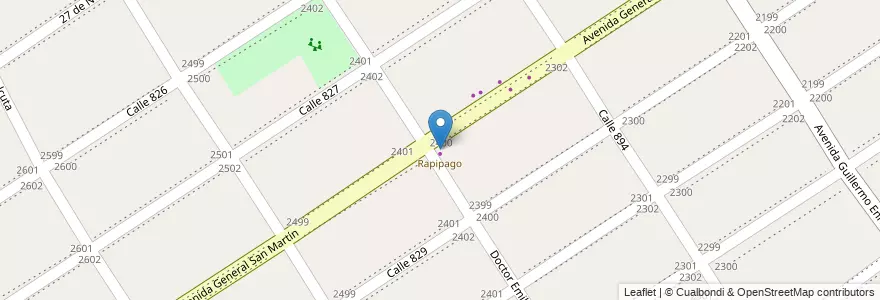 Mapa de ubicacion de Rapipago en Argentinië, Buenos Aires, Partido De Quilmes, San Francisco Solano.