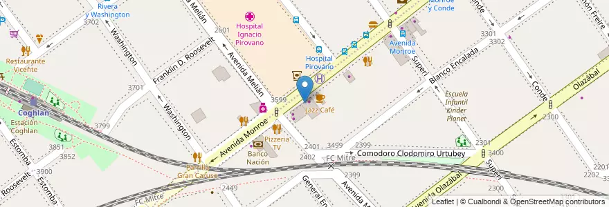 Mapa de ubicacion de Rapipago, Belgrano en 阿根廷, Ciudad Autónoma De Buenos Aires, Comuna 12, 布宜诺斯艾利斯.