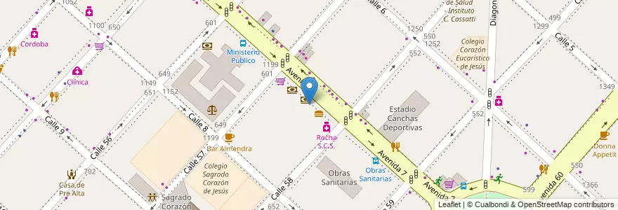Mapa de ubicacion de Rapipago, Casco Urbano en アルゼンチン, ブエノスアイレス州, Partido De La Plata, La Plata.