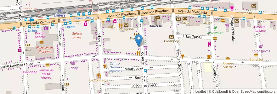 Mapa de ubicacion de Rapipago, Liniers en Argentine, Ciudad Autónoma De Buenos Aires, Comuna 9, Buenos Aires.
