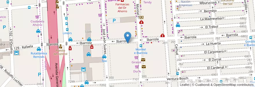 Mapa de ubicacion de Rapipago, Liniers en 아르헨티나, Ciudad Autónoma De Buenos Aires, Comuna 9, 부에노스아이레스.