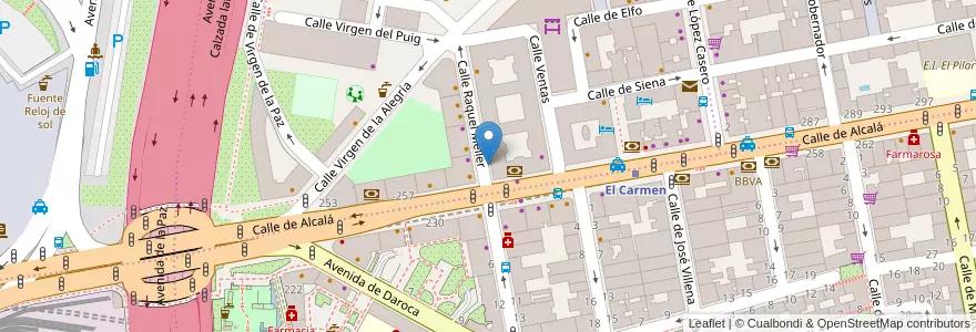 Mapa de ubicacion de RAQUEL MELLER, CALLE, DE,2 en Spanien, Autonome Gemeinschaft Madrid, Autonome Gemeinschaft Madrid, Área Metropolitana De Madrid Y Corredor Del Henares, Madrid.