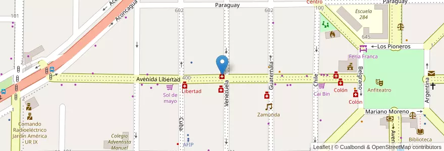 Mapa de ubicacion de Raquel en アルゼンチン, ミシオネス州, Departamento San Ignacio, Municipio De Jardín América.