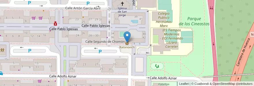 Mapa de ubicacion de Ratonovich en Spain, Aragon, Zaragoza, Zaragoza, Zaragoza.