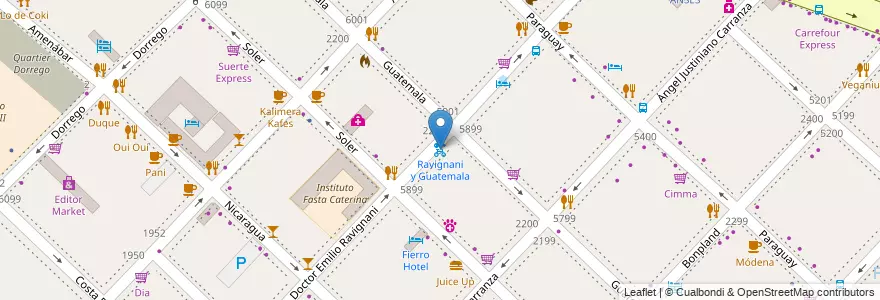 Mapa de ubicacion de Ravignani y Guatemala, Palermo en Arjantin, Ciudad Autónoma De Buenos Aires, Buenos Aires, Comuna 14.