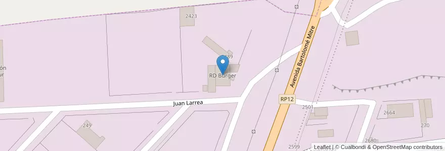 Mapa de ubicacion de RD Burger en Argentinië, Chili, Santa Cruz, Atlántico, Deseado, Caleta Olivia.