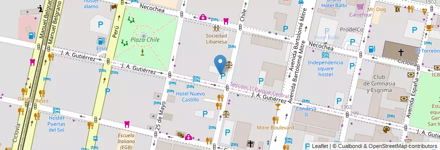 Mapa de ubicacion de Re-Ni 24 hs en Argentine, Chili, Mendoza, Departamento Capital, Ciudad De Mendoza.