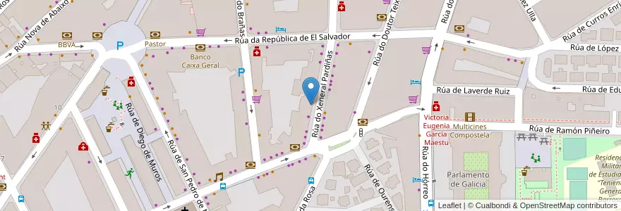Mapa de ubicacion de Real Aero Club en Испания, Галисия, А-Корунья, Santiago, Santiago De Compostela.