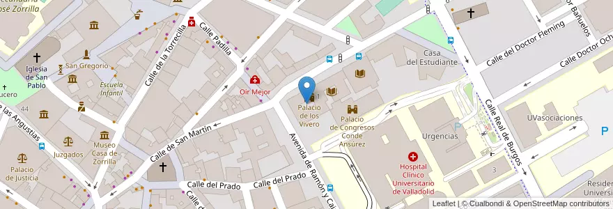 Mapa de ubicacion de Real Chancillería en İspanya, Castilla Y León, Valladolid, Valladolid.
