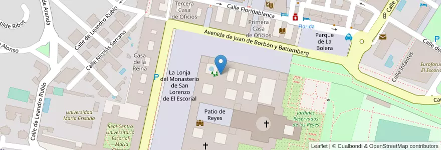 Mapa de ubicacion de Real Colegio Alfonso XII en 스페인, Comunidad De Madrid, Comunidad De Madrid, Cuenca Del Guadarrama, San Lorenzo De El Escorial.