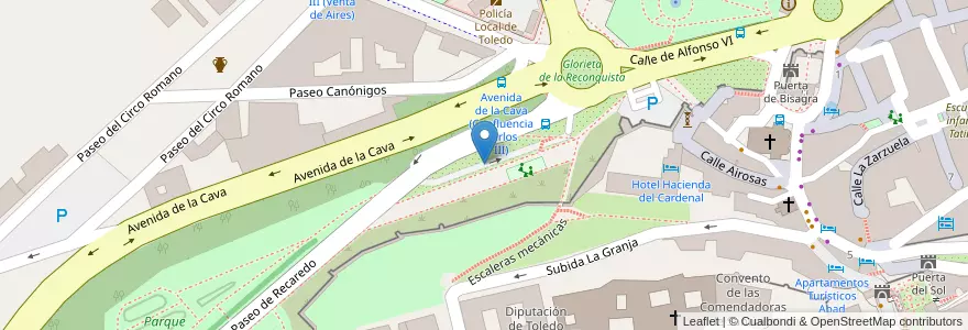 Mapa de ubicacion de Recaredo Vinci Park en 西班牙, Castilla-La Mancha, Toledo, Toledo, Toledo.