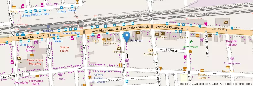 Mapa de ubicacion de Recargate.com, Liniers en アルゼンチン, Ciudad Autónoma De Buenos Aires, Comuna 9, ブエノスアイレス.