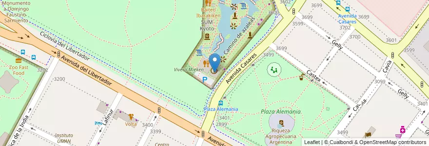 Mapa de ubicacion de Recepción Osaka, Palermo en الأرجنتين, Ciudad Autónoma De Buenos Aires, Buenos Aires, Comuna 14.
