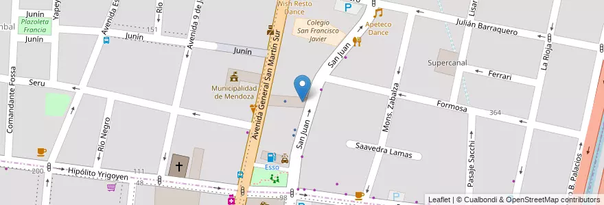Mapa de ubicacion de Reclamos en Arjantin, Şili, Mendoza, Departamento Capital, Sección 2ª Barrio Cívico, Ciudad De Mendoza.