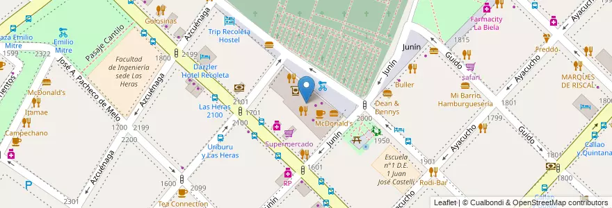 Mapa de ubicacion de Recoleta Mall, Recoleta en الأرجنتين, Ciudad Autónoma De Buenos Aires, Comuna 2, Buenos Aires.