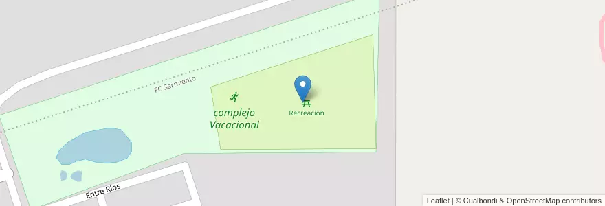 Mapa de ubicacion de Recreacion en 阿根廷, La Pampa, Departamento Quemú Quemú, Municipio De Colonia Barón, Colonia Baron.