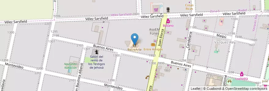 Mapa de ubicacion de RecreArte en Argentine, Santa Fe, Departamento Rosario, Municipio De Funes, Funes.