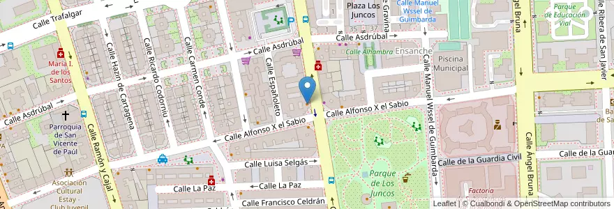 Mapa de ubicacion de Recreativos Matencio en إسبانيا, منطقة مرسية, منطقة مرسية, Campo De Cartagena Y Mar Menor, Cartagena.