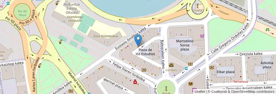 Mapa de ubicacion de Recreo en İspanya, Bask Bölgesi, Gipuzkoa, Donostialdea, Donostia/San Sebastián.