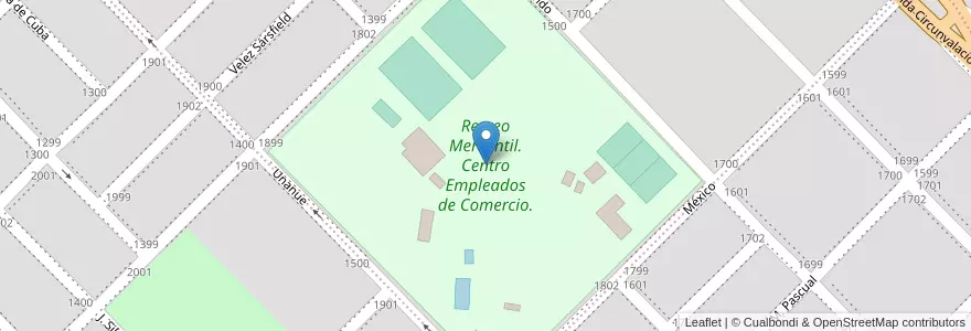 Mapa de ubicacion de Recreo Mercantil. Centro Empleados de Comercio. en アルゼンチン, ラ・パンパ州, Municipio De Santa Rosa, Departamento Capital, Santa Rosa.