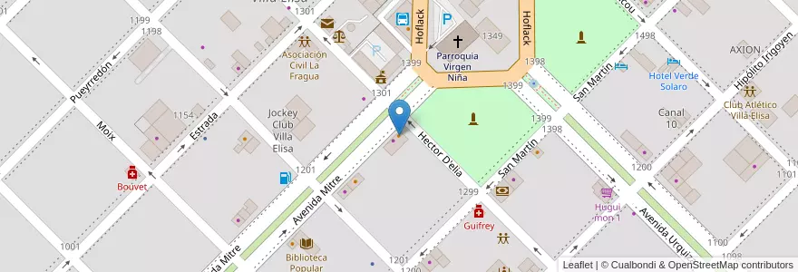 Mapa de ubicacion de Recreo en アルゼンチン, エントレ・リオス州, Departamento Colón, Distrito Segundo, Villa Elisa, Villa Elisa.