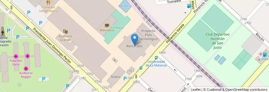 Mapa de ubicacion de Rectorado en Аргентина, Буэнос-Айрес, Partido De La Matanza, San Justo.