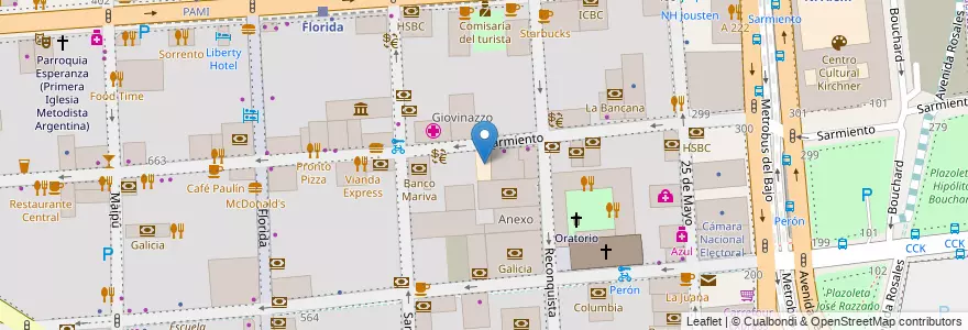 Mapa de ubicacion de Rectorado Universidad Tecnológica Nacional, San Nicolas en Argentinië, Ciudad Autónoma De Buenos Aires, Comuna 1, Buenos Aires.
