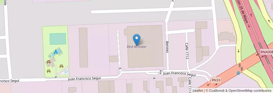 Mapa de ubicacion de Red Acindar en アルゼンチン, サンタフェ州, Departamento Rosario, Municipio De Rosario, ロサリオ.