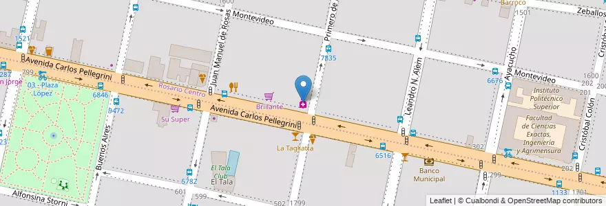 Mapa de ubicacion de Red Farma Shop en Аргентина, Санта-Фе, Departamento Rosario, Municipio De Rosario, Росарио.