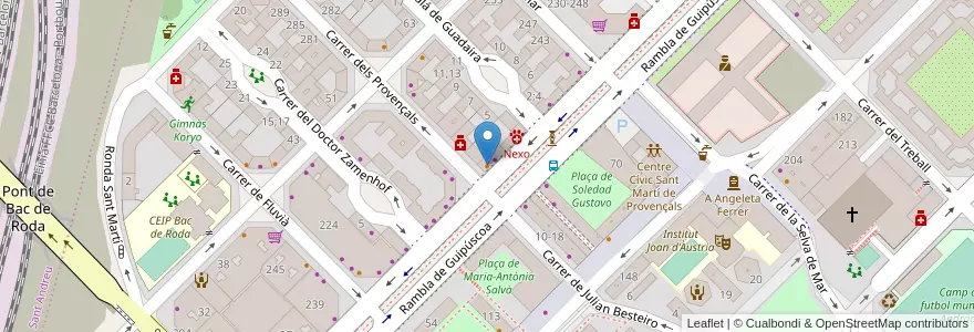 Mapa de ubicacion de Red Pizza en スペイン, カタルーニャ州, Barcelona, バルサルネス, Barcelona.