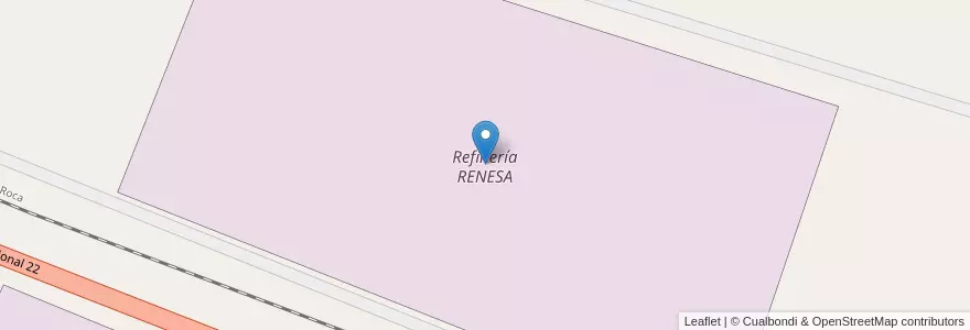 Mapa de ubicacion de Refinería RENESA en Argentina, Cile, Provincia Di Neuquén, Departamento Confluencia, Municipio De Plaza Huincul.