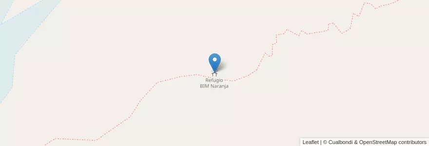 Mapa de ubicacion de Refugio BIM Naranja en 阿根廷, 智利, 內烏肯省, Departamento Huiliches.