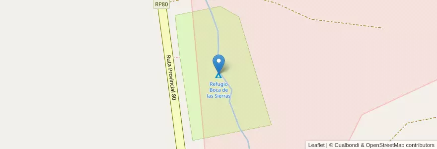 Mapa de ubicacion de Refugio Boca de las Sierras en Argentine, Province De Buenos Aires, Partido De Azul.