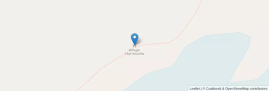 Mapa de ubicacion de Refugio CAJA Amarilla en الأرجنتين, تشيلي, نيوكوين, Departamento Huiliches.