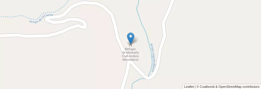 Mapa de ubicacion de Refugio de Montaña Club Andino Mercedario en Arjantin, San Juan, Şili, Calingasta.